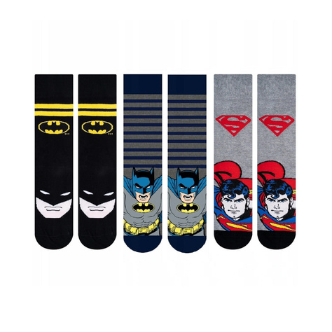 Lot de 3x chaussettes colorées pour hommes SOXO GOOD STUFF Batman et Superman DC Comics 