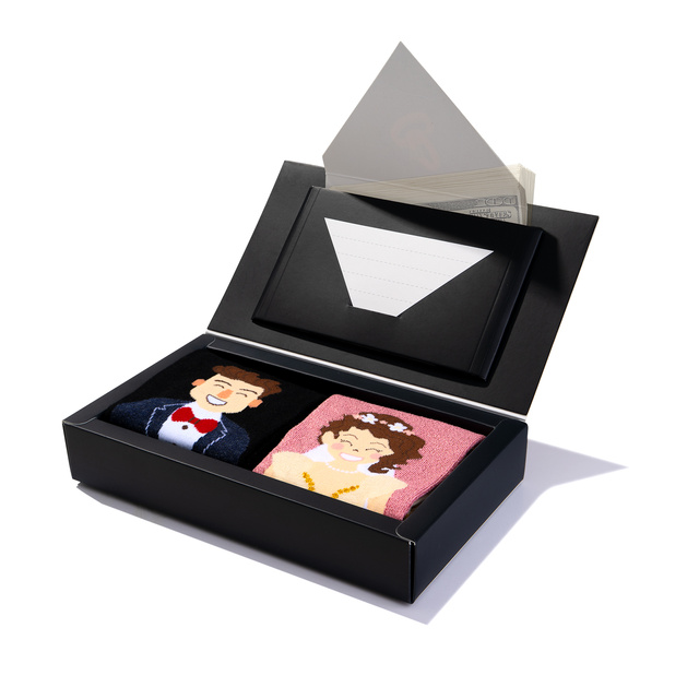 Chaussettes femme et homme SOXO mari et femme en coffret – 2 paires