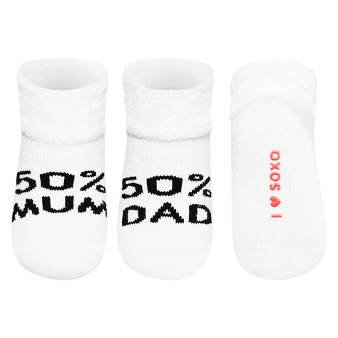 Chaussettes grises pour bébé SOXO avec inscription 