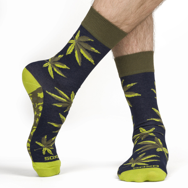 Chaussettes colorées pour hommes SOXO GOOD STUFF marijuana