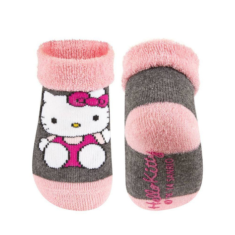 Chaussettes bébé SOXO Hello Kitty rose et gris avec ABS