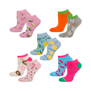 Lot de 5x chaussettes colorées SOXO pour femmes, non assorties cadeau