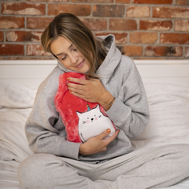 Chauffe bouillotte rose SOXO avec chat licorne