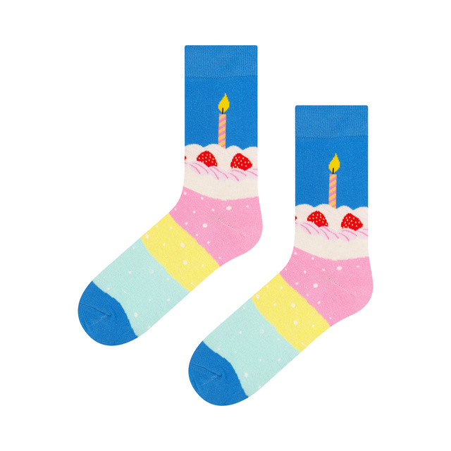Chaussettes Carte d'anniversaire Gâteau 2 Paires