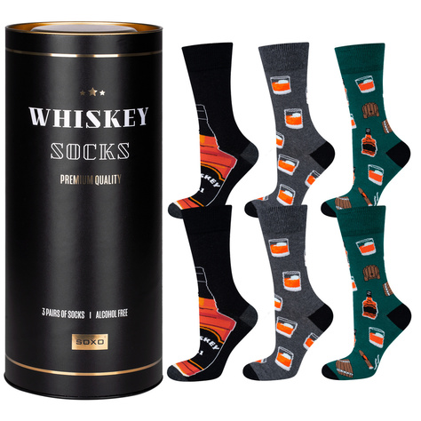 Lot de 5x chaussettes colorées pour hommes SOXO GOOD STUFF Whiskey Tequila Vodka pour un cadeau