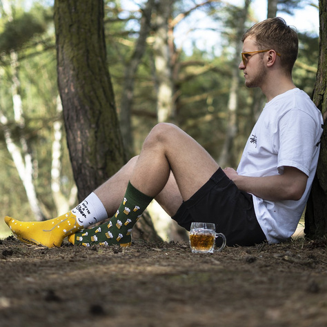 SOXO GOOD STUFF chaussettes colorées pour hommes, non assorties, drôle de bière 