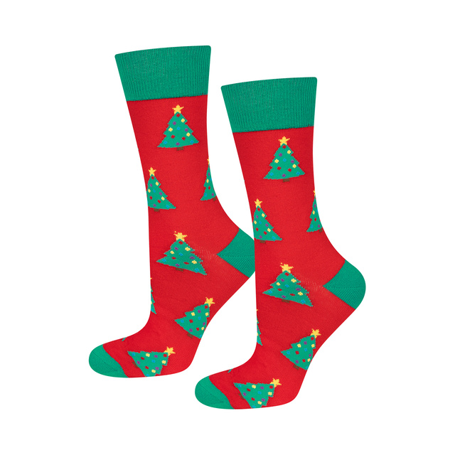 Set 4x chaussettes colorées pour hommes SOXO GOOD STUFF joyeux Noël cadeau chaussettes en coton