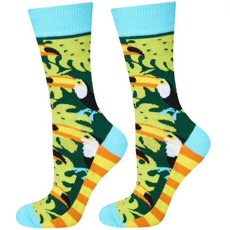 SOXO GOOD STUFF chaussettes colorées pour hommes toucans amusants