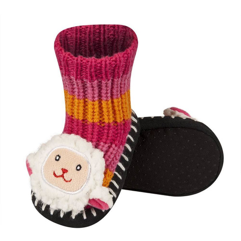 Chaussons bébé SOXO roses avec un mouton