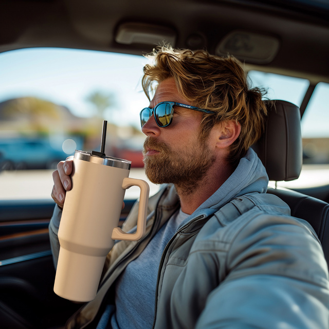 Mug thermique 1200ml Momo Way beige