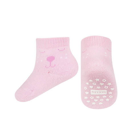 Chaussettes bébé roses SOXO smiley 