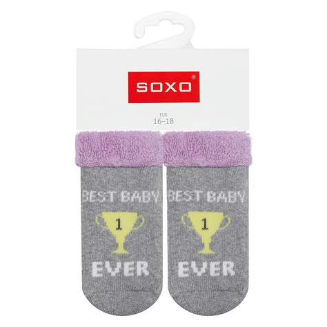 Chaussettes bébé colorées SOXO avec lettres en forme de tasse