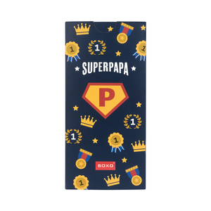 Chaussettes colorées SOXO pour homme avec l'inscription "SuperPapa" | cadeau pour la fête des pères