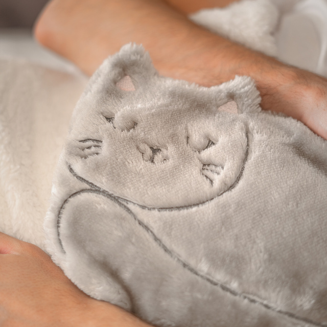 Bouillotte SOXO en forme de chat, grise 1,8 L