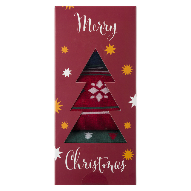 Set 3x chaussettes colorées pour hommes SOXO GOOD STUFF joyeux Noël cadeau chaussettes en coton
