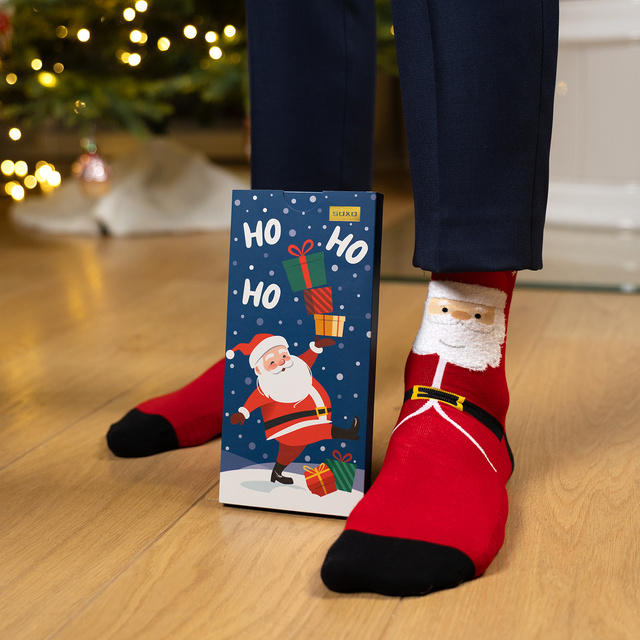 Chaussettes festives avec motif du Père Noël
