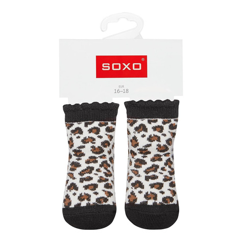 Chaussettes bébé SOXO noires à motif léopard  