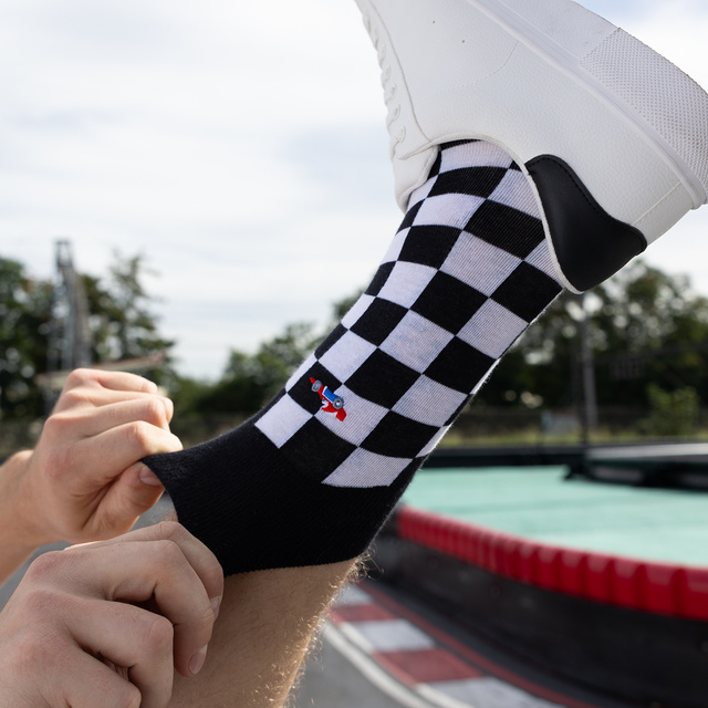 Chaussettes à thème Formule 1 – style carte de vœux
