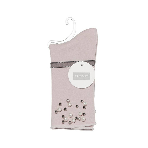 SOXO Chaussettes pour femmes avec 'Pearls' rose clair