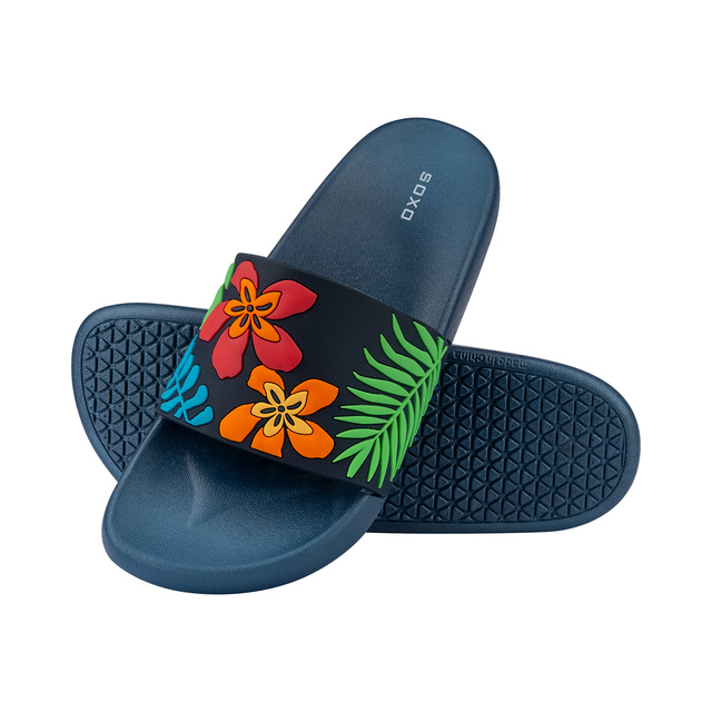 Tongs Comfort de plage pour femme pour hommes SOXO feuilles | Idéal pour des vacances à la plage et une piscine | En caoutchouc