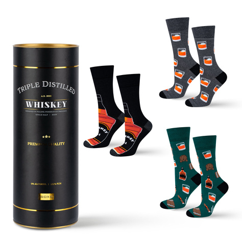 Lot de 3 chaussettes colorées pour hommes SOXO GOOD STUFF Whisky 