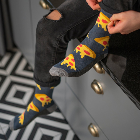 Chaussettes à pizza en coton coloré SOXO GOOD STUFF pour hommes