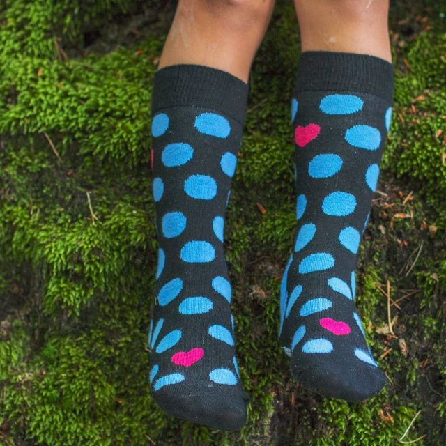 Chaussettes noires à pois SOXO GOOD STUFF pour enfants