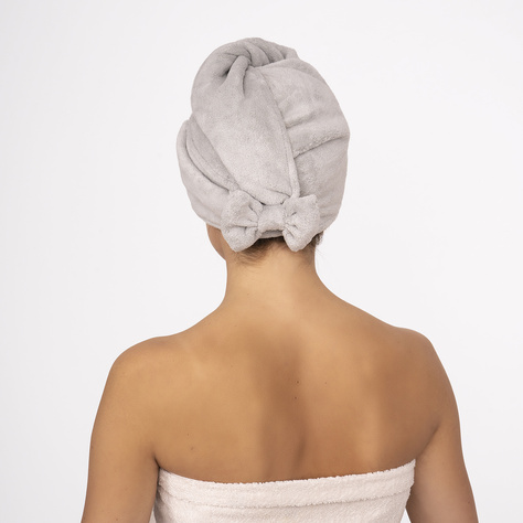 MOMO WAY turban de bain gris | serviette de bain