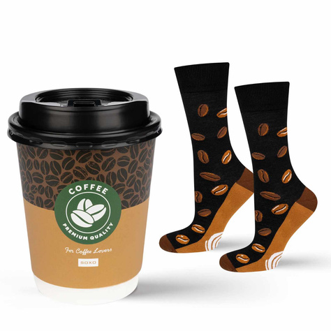 Chaussettes pour hommes Soxo café dans une tasse