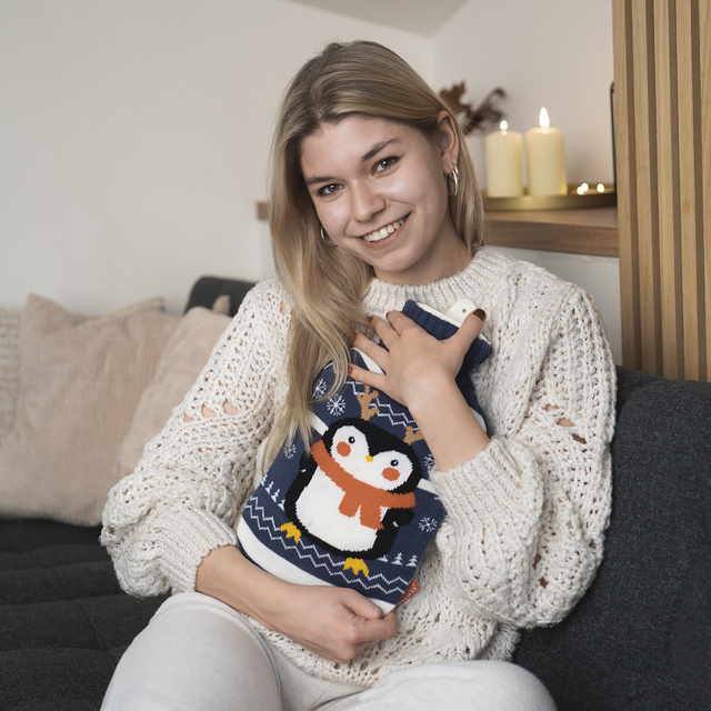 Bouillotte Soxo pingouin chaud plus chaud dans un chandail cadeau drôle Père Noël | Vacances