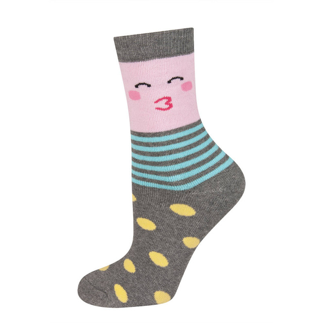 Chaussettes colorées pour enfants SOXO visages heureux tissu éponge chaud