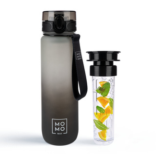 MOMO WAY Bouteille d'eau gris-noir | idée cadeau | BPA free | Tritan