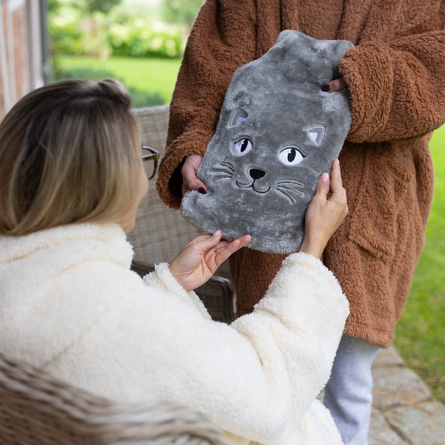 Bouillotte avec housse motif chat 3,5 l