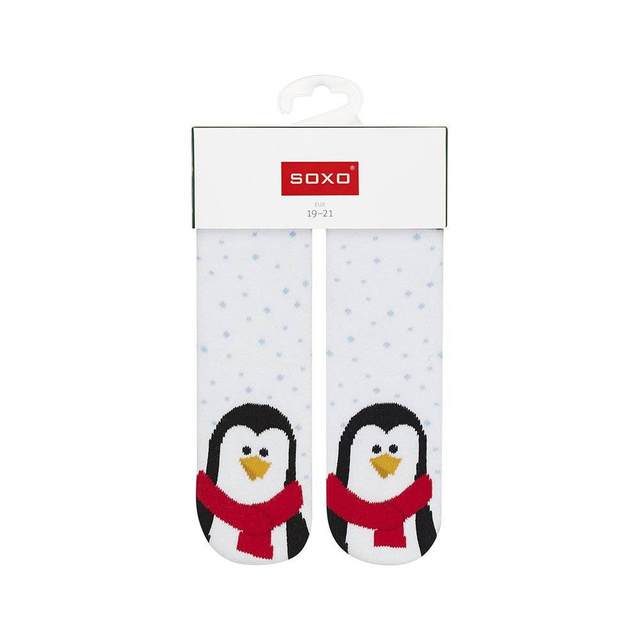 Chaussettes bébé blanches SOXO pingouin Cadeau de Noël