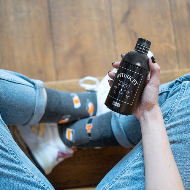 Chaussettes homme colorées SOXO GOOD STUFF | Whisky en bouteille | cadeau pour lui