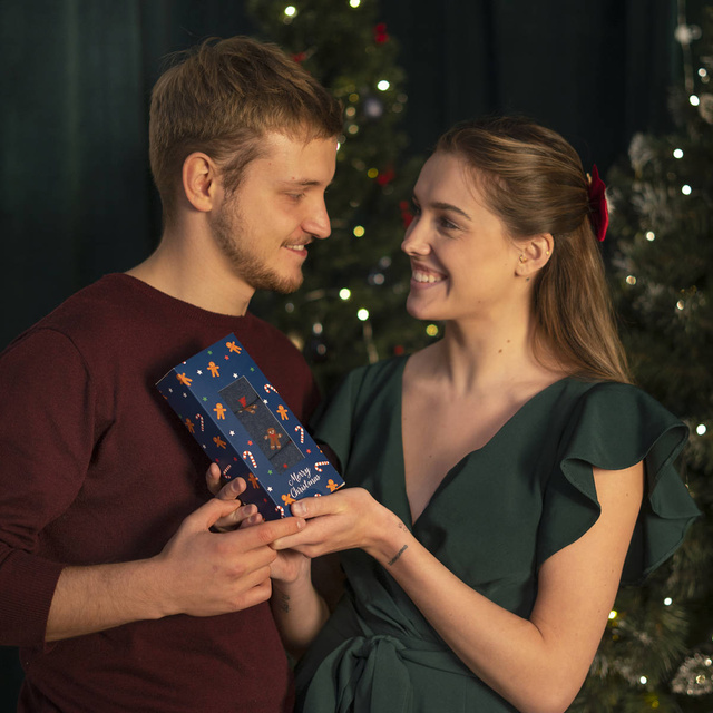 Set 3x chaussettes colorées pour hommes SOXO GOOD STUFF joyeux Noël cadeau chaussettes en coton