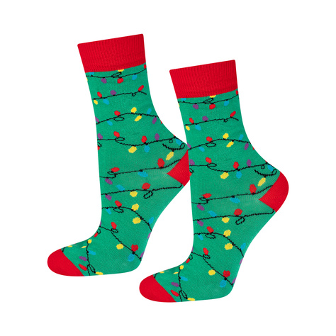 Set 4x SOXO GOOD STUFF chaussettes colorées pour femmes Joyeux Noël Cadeau | gâteau | arbre de Noël | lumières de Noël