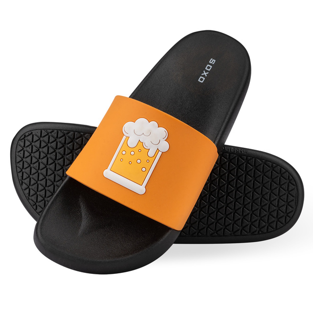 Tongs Comfort de plage pour femme pour hommes SOXO Beer | Idéal pour des vacances à la plage et une piscine | En caoutchouc