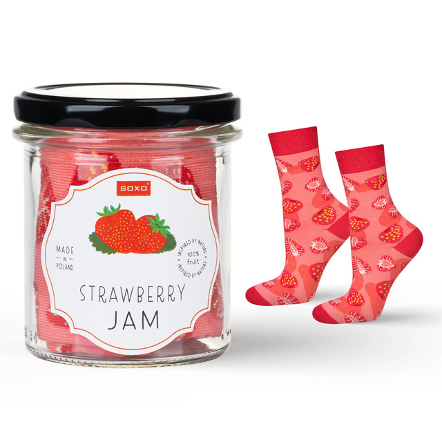 Chaussettes femme SOXO GOOD STUFF strawberry jam en pot