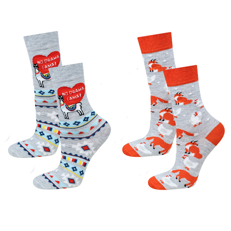 Lot de 2x chaussettes en coton coloré pour femmes SOXO GOOD STUFF