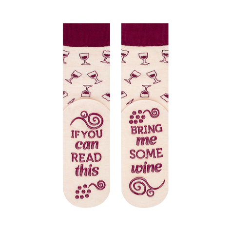 Chaussettes pour femmes SOXO GOOD STUFF drôles de White Wine dans une bouteille cadeau