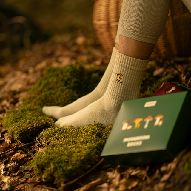Lot de 4x chaussettes pour femmes SOXO champignons dans un paquet édition premium