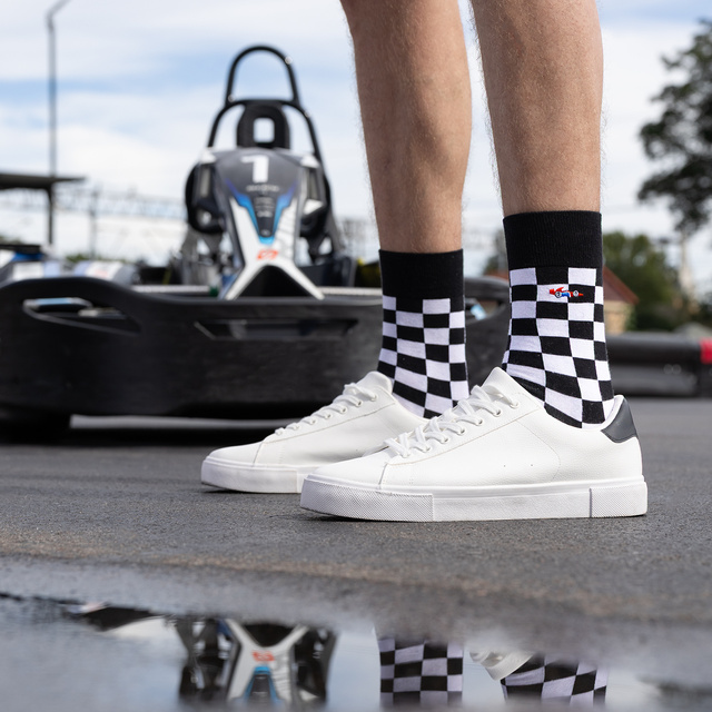 Chaussettes à thème Formule 1 – style carte de vœux