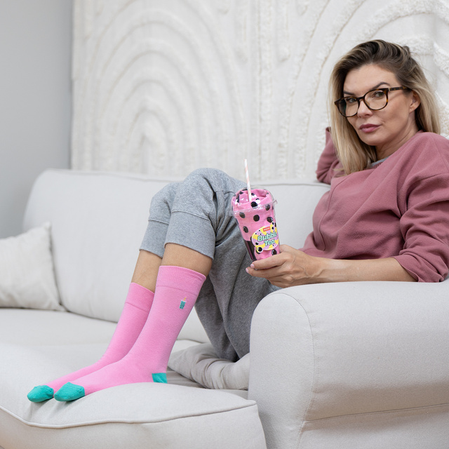 Chaussettes Bubble Tea roses de Soxo pour hommes - 2 paires