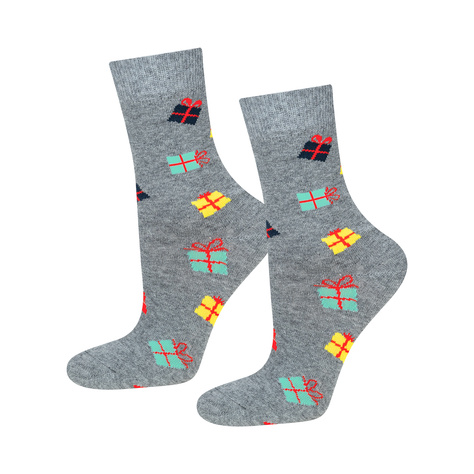 Set 4x SOXO GOOD STUFF chaussettes colorées pour femmes Cadeau de Noël jovial | Père Noël | gâteau au pain d'épices