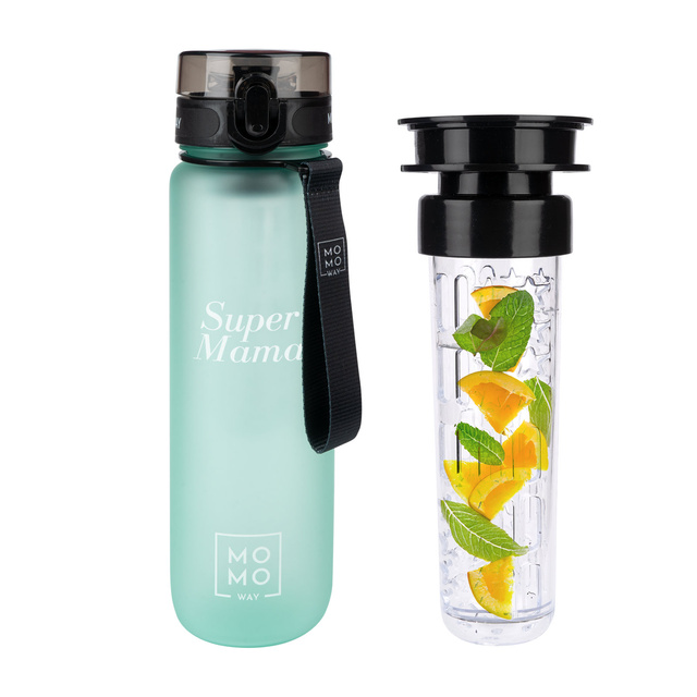 MOMO WAY Bouteille d'eau vert clair | idéale pour les voyages | BPA free | Tritan