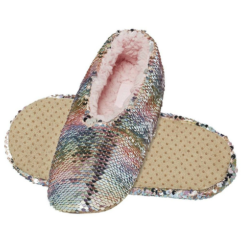 Chaussons ballerines femme SOXO à sequins et semelle souple