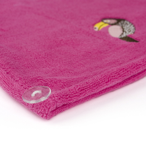 MOMO WAY turban de bain rose | serviette toucan