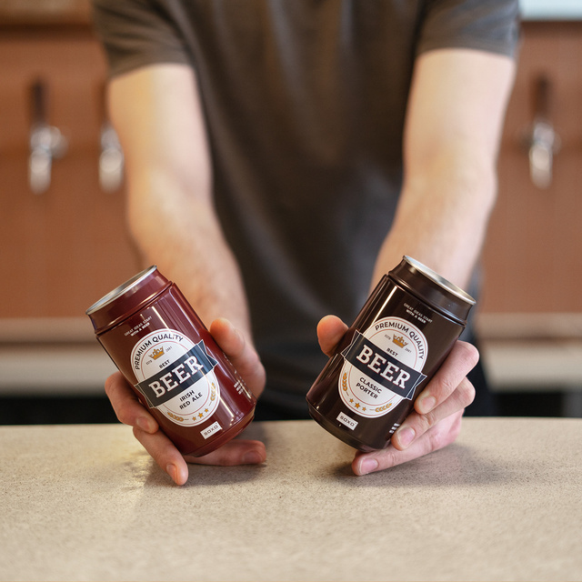 Chaussettes colorées pour hommes SOXO GOOD STUFF, bière brune amusante, fumées en canette