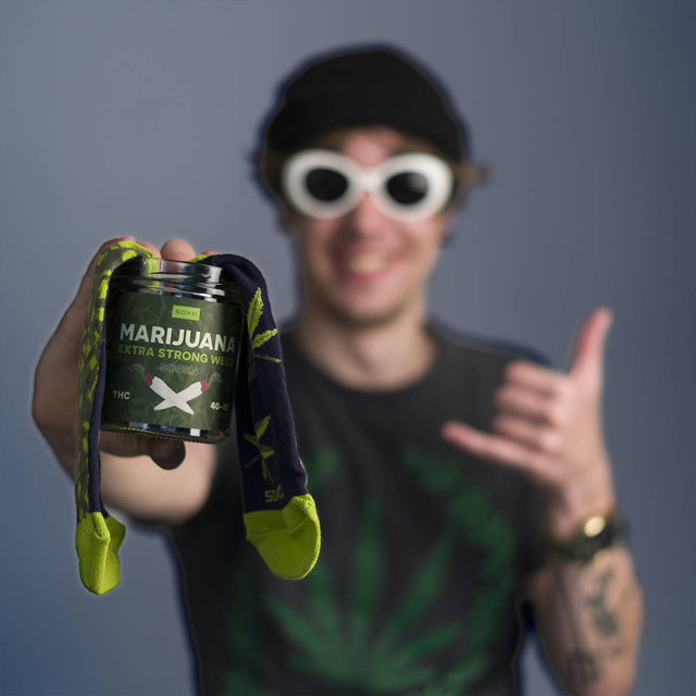 Chaussettes colorées pour hommes SOXO GOOD STUFF marijuana